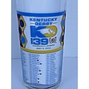 Kentucky Derby 139th Souvenir Glass Churchill Downs Horse Racing Cup Geometric
